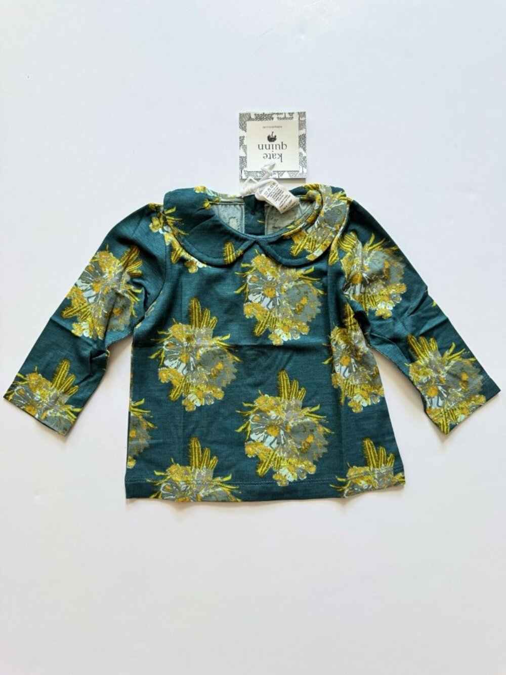 Kate Quinn girl bamboo cactus floral top 6-12 months NWT